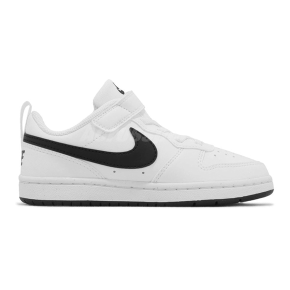 Nike Court Borough Low Recraft White Black Kids Size 2 New W/Box - Picture 7 of 8